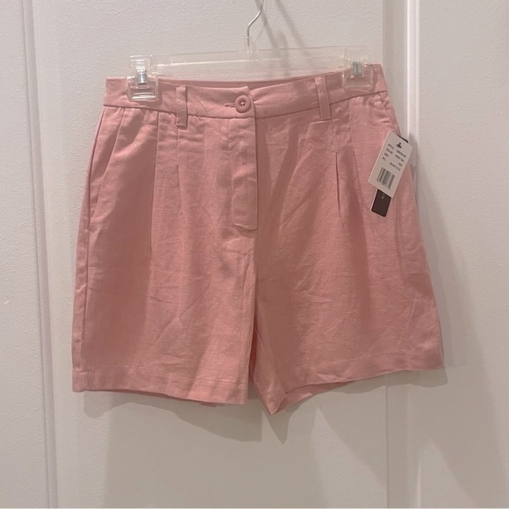 NEW…Violets & Roses Estilo Pleated Linen Blend Shorts